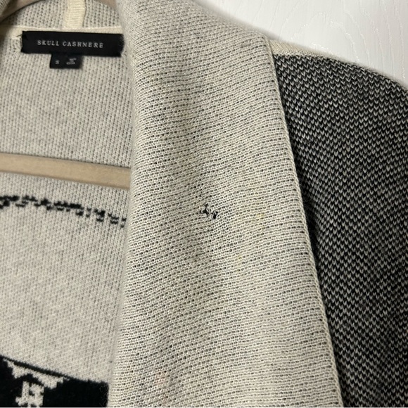 Skull Cashmere Flawed Intarsia Draped Cardigan - Picture 7 of 14
